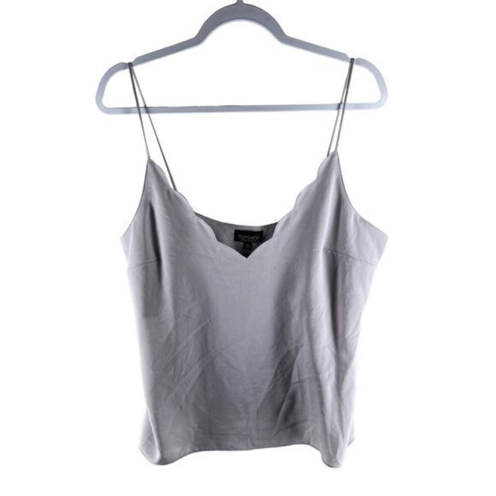 Topshop Womens Tops Size 12 Chiffon Scallopedβ Neckline Tank